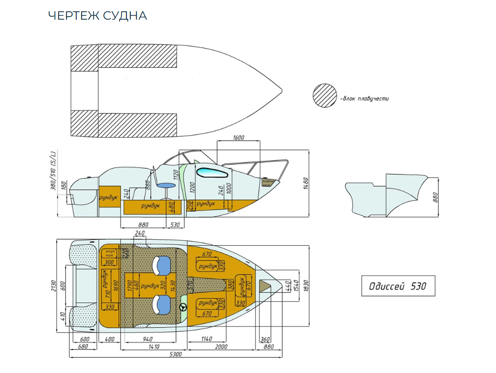 Стеклопластиковый катер Neman-530 с каютой в Екатеринбурге