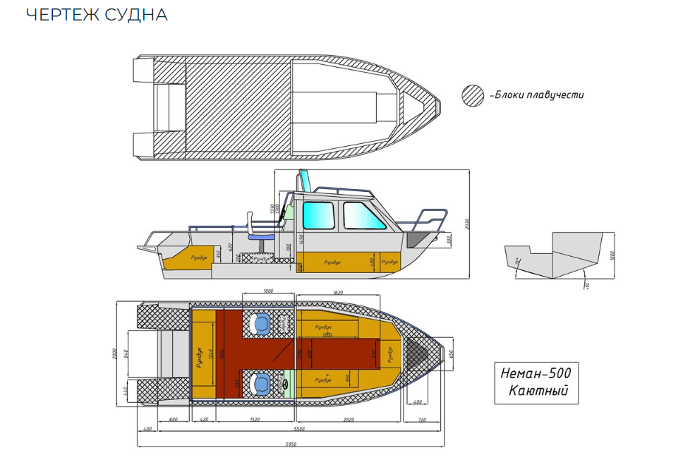 Алюминиевый катер Неман-500 (каютный) в Екатеринбурге