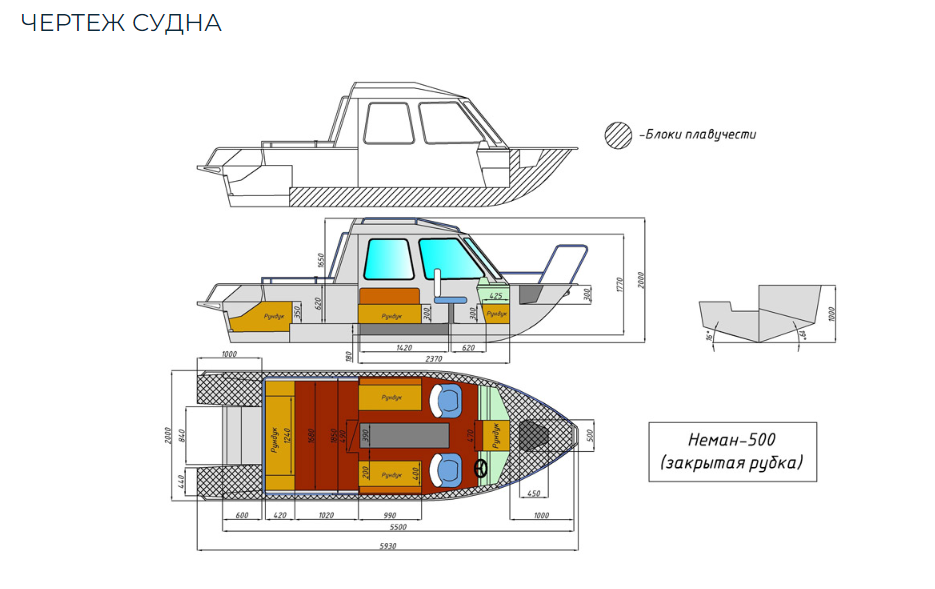 Алюминиевый катер Неман-500 (закрытая рубка) в Екатеринбурге