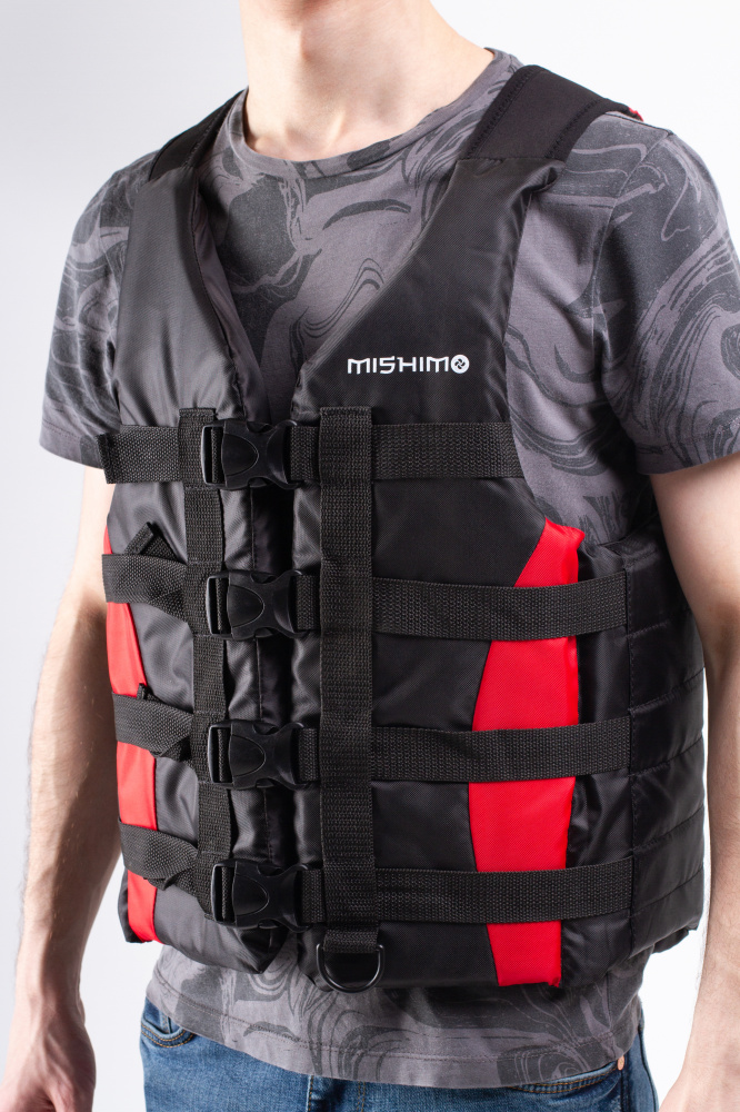 Жилет спасательный MISHIMO PRO Премиум качества Черно-красный в Екатеринбурге
