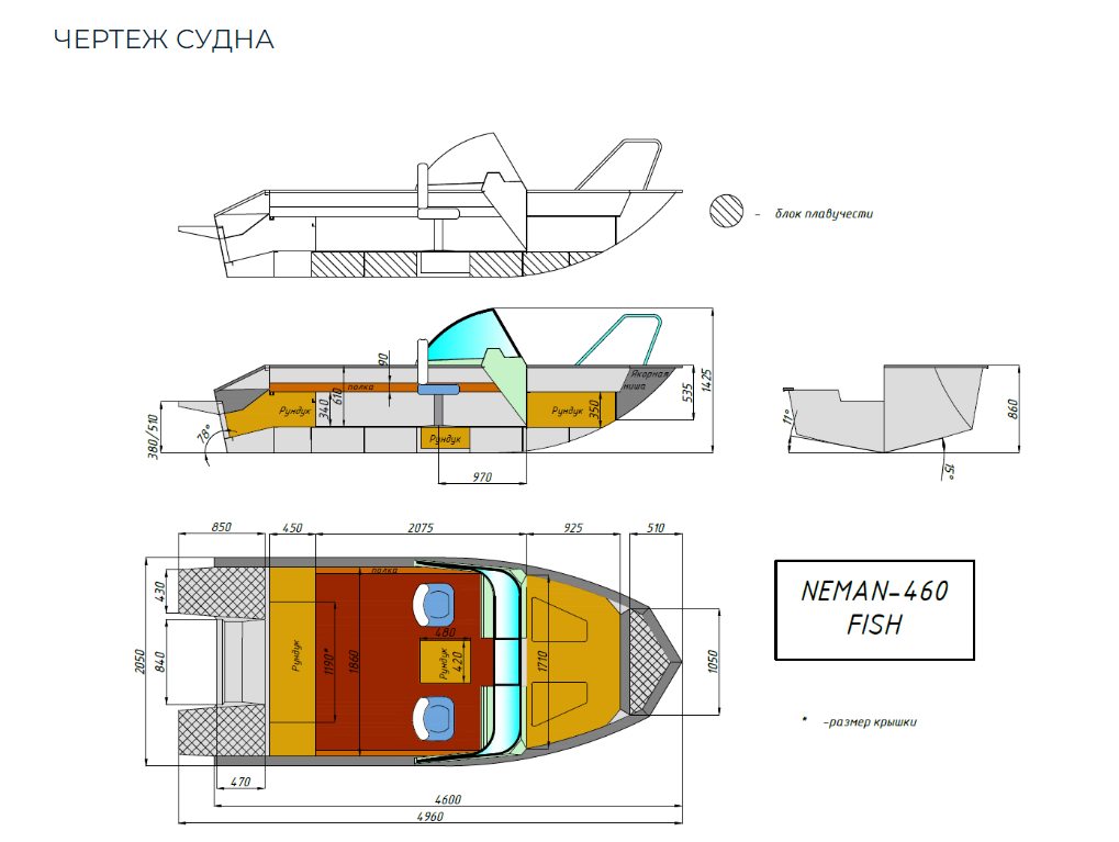 Алюминиевый катер Неман-480 DCM FISH в Екатеринбурге