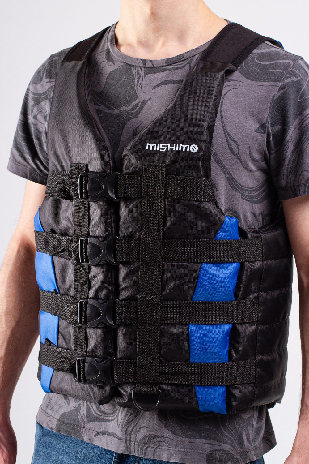 Жилет спасательный MISHIMO PRO Премиум качества Черно-синий в Екатеринбурге