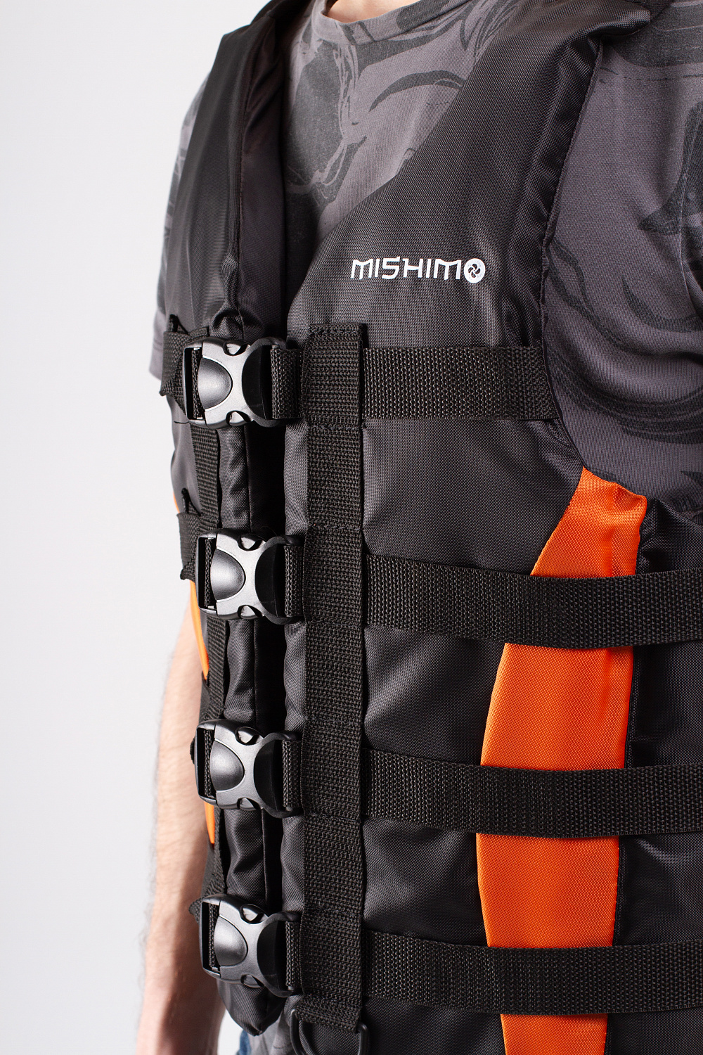 Жилет спасательный MISHIMO PRO Премиум качества Черно-оранжевый в Екатеринбурге
