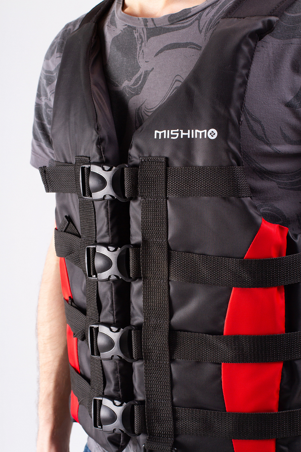Жилет спасательный MISHIMO PRO Премиум качества Черно-красный в Екатеринбурге